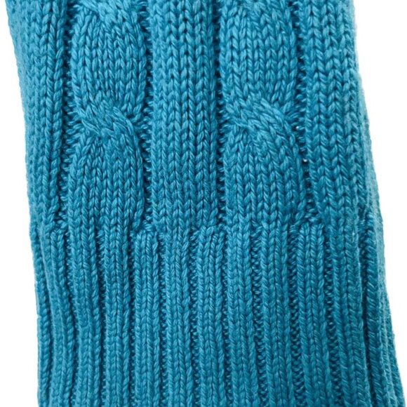 Lauren Ralph Lauren Silk & Cashmere Turquoise Cable & Channel Stitch Sweater - Picture 2 of 6